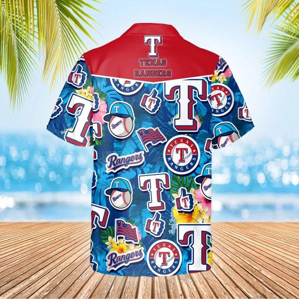 Pattern Texas Rangers Hawaiian Shirt, Texas Rangers Aloha Shirt
