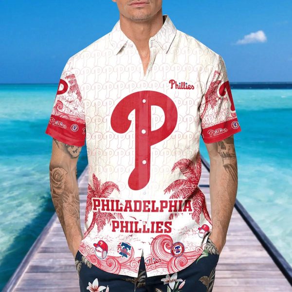 Custom Philadelphia Phillies Hawaiian Shirt, Phillies Hawaiian Shirt, MLB Hawaiian Shirt