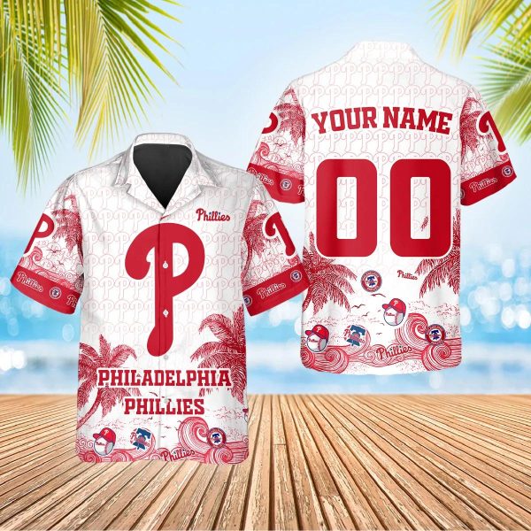 Custom Philadelphia Phillies Hawaiian Shirt, Phillies Hawaiian Shirt, MLB Hawaiian Shirt