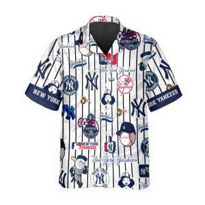 Pattern Logo NY Yankees Hawaiian Shirt New York Yankees Hawaiian Shirt MLB Hawaiian Shirt 1