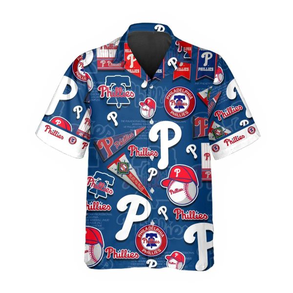 Pattern Logo New Philadelphia Phillies Hawaiian Shirt, MLB Hawaiian Shirt