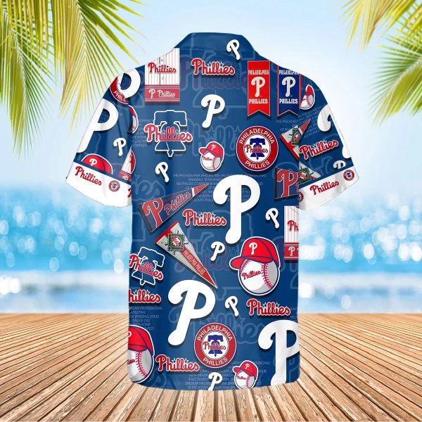 Pattern Logo New Philadelphia Phillies Hawaiian Shirt, MLB Hawaiian Shirt