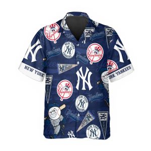 Pattern Logo New York Yankees Hawaiian Shirt MLB Hawaiian Shirt 1