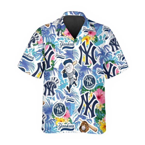 Pattern New York Yankees Hawaiian Shirt, Hawaiian Yankees Shirt, MLB Hawaiian Shirt