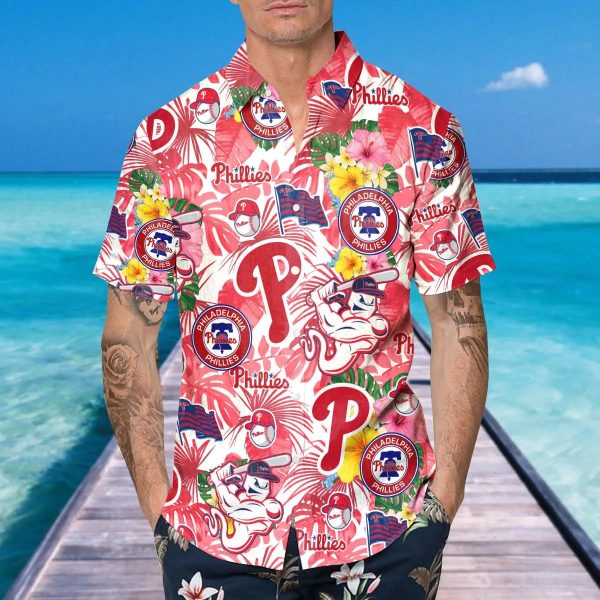 Pattern Phillies Hawaiian Shirt, Philadelphia Phillies Hawaiian Shirt, MLB Hawaiian Shirt