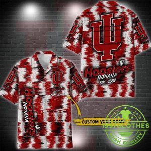 Indiana Hoosiers Aloha Hawaiian Shirt Custom Your Name, Indiana Hoosiers Hawaiian Shirt