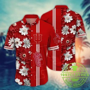 Indiana Hoosiers Style Hot Trending Summer NCAA Flower Aloha Hawaiian Shirt, Indiana Hoosiers Hawaiian Shirt