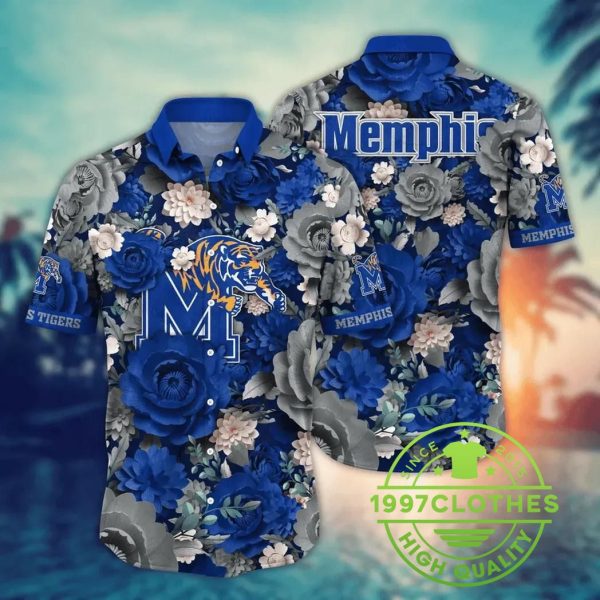 Memphis Tigers NCAA Flower Aloha Hawaiian Shirt, Memphis Tigers Hawaiian Shirt