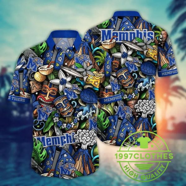 Memphis Tigers NCAA Flower Aloha Hawaiian Shirt 2, Memphis Tigers Hawaiian Shirt