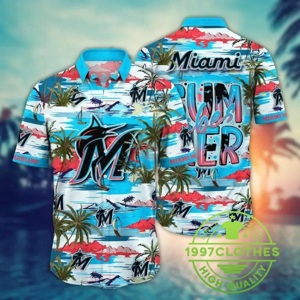 Miami Marlins MLB Flower Aloha Hawaiian Shirt 5, MLB Hawaiian Shirt