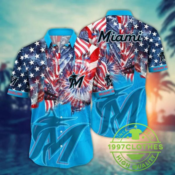 Miami Marlins MLB Flower Aloha Hawaiian Shirt 6, MLB Hawaiian Shirt