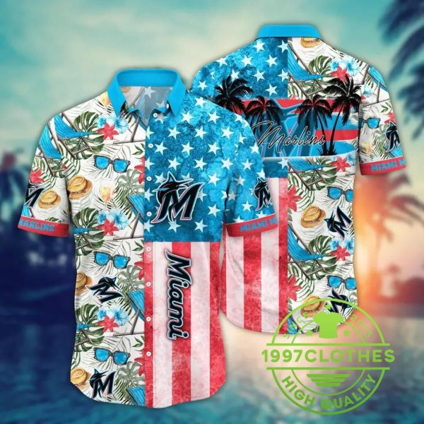 Miami Marlins MLB Flower Aloha Hawaiian Shirt 8, MLB Hawaiian Shirt