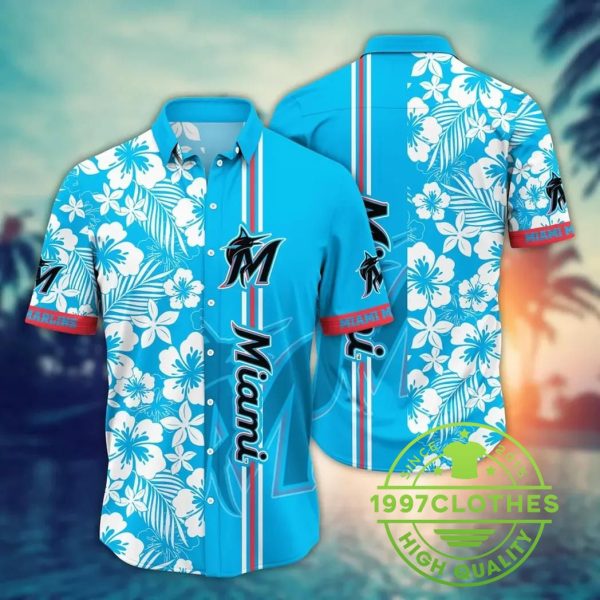 Miami Marlins MLB Flower Aloha Hawaiian Shirt 9, MLB Hawaiian Shirt