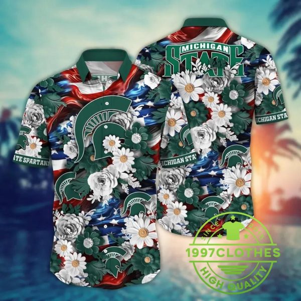 Michigan State Spartans NCAA Aloha Hawaiian Shirt 1, Michigan State Spartans Hawaiian Shirt