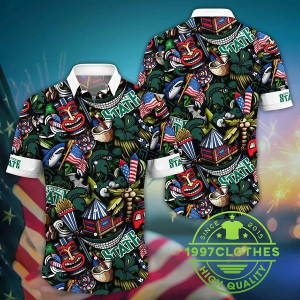 Michigan State Spartans NCAA Flower Aloha Hawaiian Shirt 10, Michigan State Spartans Hawaiian Shirt