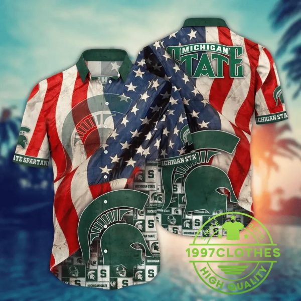 Michigan State Spartans NCAA Flower Aloha Hawaiian Shirt 6, Michigan State Spartans Hawaiian Shirt