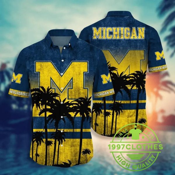 Michigan Wolverines Style Hot Trending Summer Aloha Hawaiian Shirt, Michigan Wolverines Hawaiian Shirt