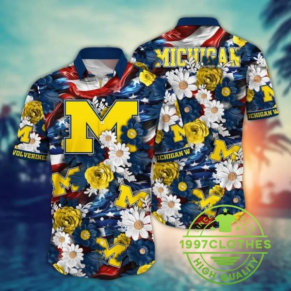 Michigan Wolverines Style Hot Trending Summer NCAA Aloha Hawaiian Shirt 1, Michigan Wolverines Hawaiian Shirt