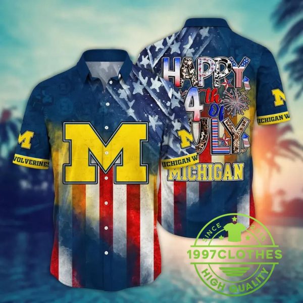 Michigan Wolverines Style Hot Trending Summer NCAA Aloha Hawaiian Shirt, Michigan Wolverines Hawaiian Shirt