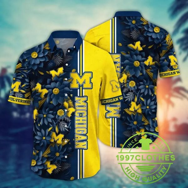 Michigan Wolverines Style Hot Trending Summer NCAA Flower Aloha Hawaiian Shirt 1, Michigan Wolverines Hawaiian Shirt