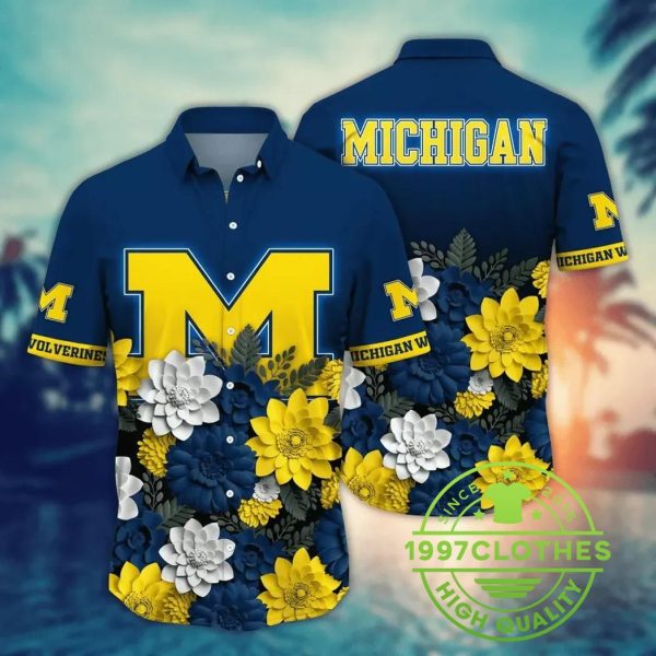 Michigan Wolverines Style Hot Trending Summer NCAA Flower Aloha Hawaiian Shirt 10, Michigan Wolverines Hawaiian Shirt