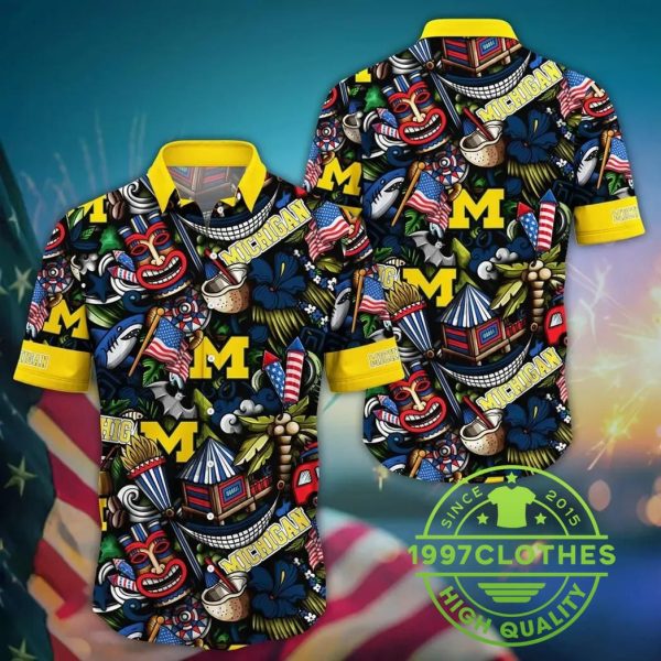 Michigan Wolverines Style Hot Trending Summer NCAA Flower Aloha Hawaiian Shirt 12, Michigan Wolverines Hawaiian Shirt