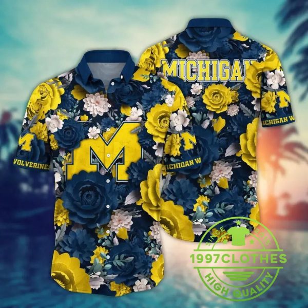 Michigan Wolverines Style Hot Trending Summer NCAA Flower Aloha Hawaiian Shirt 2, Michigan Wolverines Hawaiian Shirt