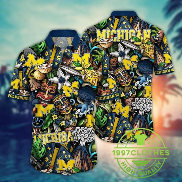 Michigan Wolverines Style Hot Trending Summer NCAA Flower Aloha Hawaiian Shirt 3, Michigan Wolverines Hawaiian Shirt