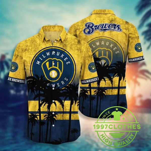 Milwaukee Brewers MLB Aloha Hawaiian Shirt, Style Hot Trending Summer, MLB Hawaiian Shirt