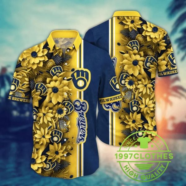 Milwaukee Brewers MLB Flower Aloha Hawaiian Shirt, MLB Hawaiian Shirt