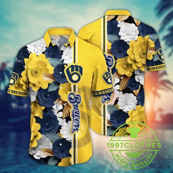 Milwaukee Brewers MLB Flower Aloha Hawaiian Shirt 11, MLB Hawaiian Shirt