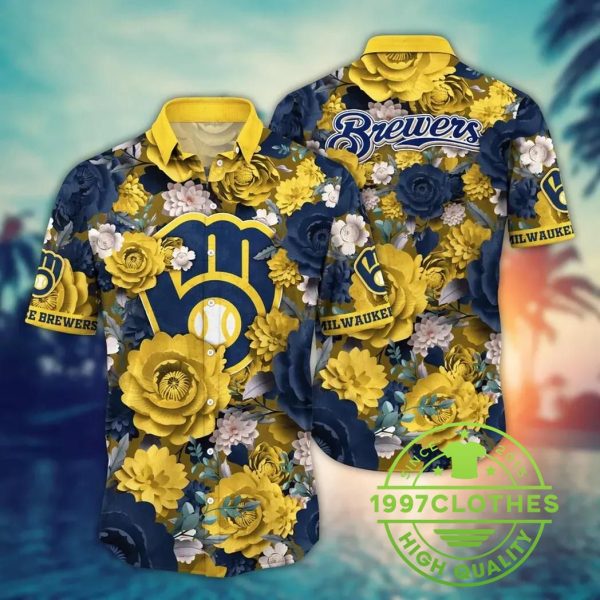 Milwaukee Brewers MLB Flower Aloha Hawaiian Shirt 3, MLB Hawaiian Shirt