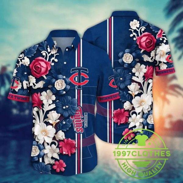 Minnesota Twins MLB Flower Aloha Hawaiian Shirt 15, MLB Hawaiian Shirt