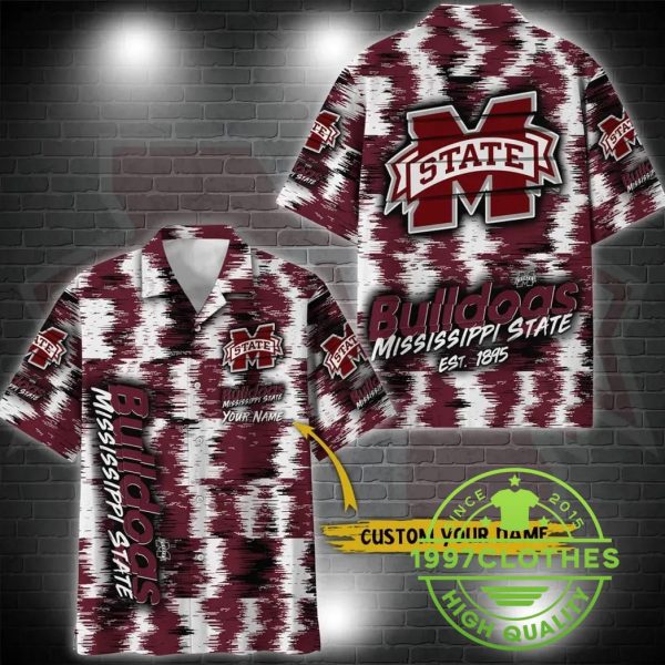 Mississippi State Bulldogs Aloha Hawaiian Shirt Custom Your Name, Mississippi State Bulldogs Hawaiian Shirt