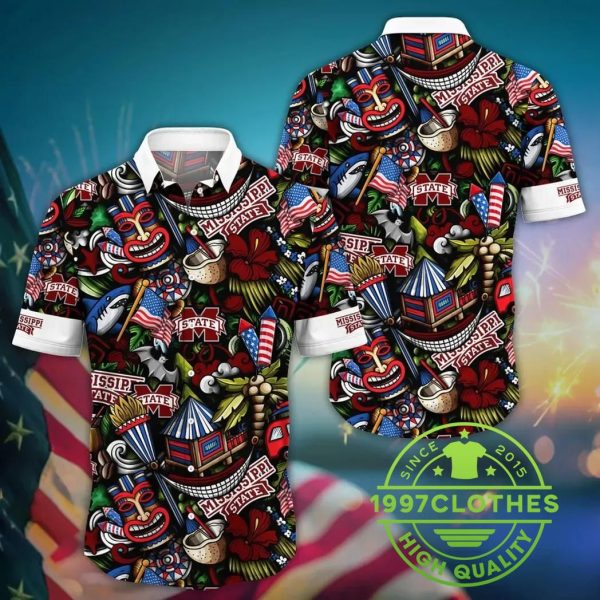 Mississippi State Bulldogs NCAA Flower Aloha Hawaiian Shirt 10, Mississippi State Bulldogs Hawaiian Shirt