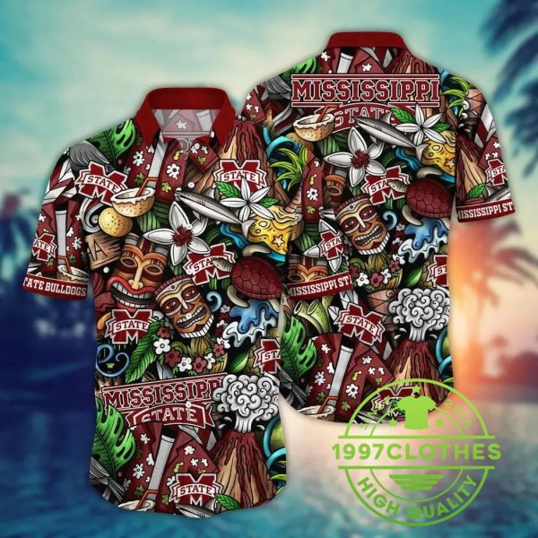 Mississippi State Bulldogs NCAA Flower Aloha Hawaiian Shirt 2, Mississippi State Bulldogs Hawaiian Shirt