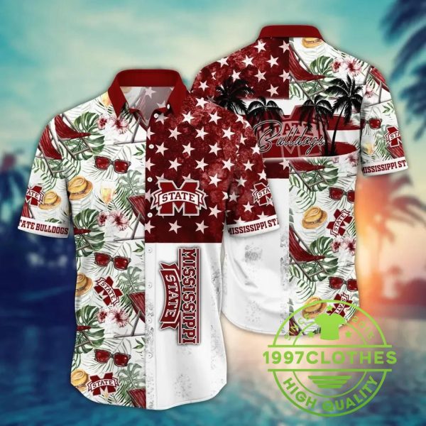 Mississippi State Bulldogs NCAA Flower Aloha Hawaiian Shirt 8, Mississippi State Bulldogs Hawaiian Shirt