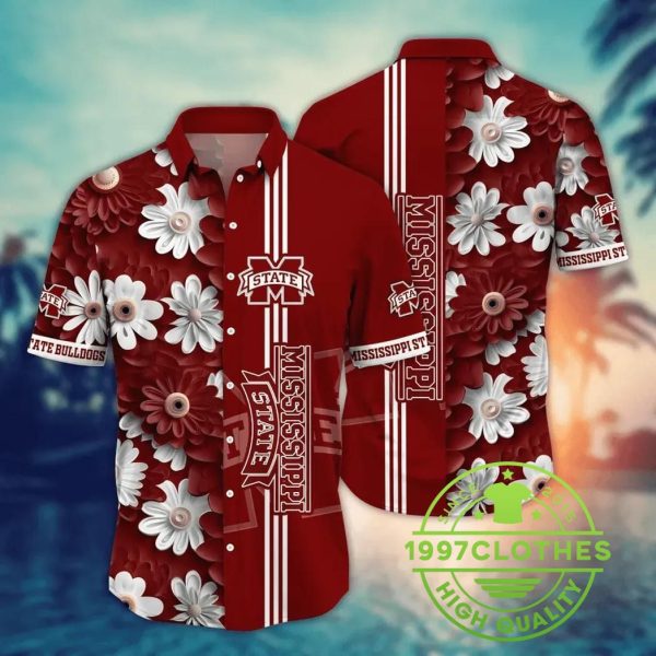 Mississippi State Bulldogs Style Hot Trending Summer NCAA Flower Aloha Hawaiian Shirt, Mississippi State Bulldogs Hawaiian Shirt