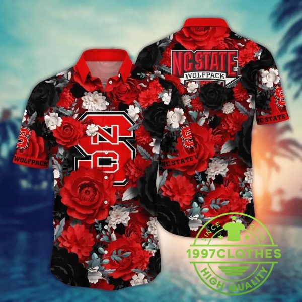 NC State Wolfpack NCAA Flower Aloha Hawaiian Shirt, NC State Wolfpack Hawaiian Shirt