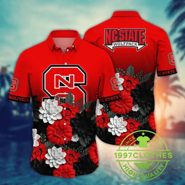 NC State Wolfpack NCAA Flower Aloha Hawaiian Shirt 10, NC State Wolfpack Hawaiian Shirt