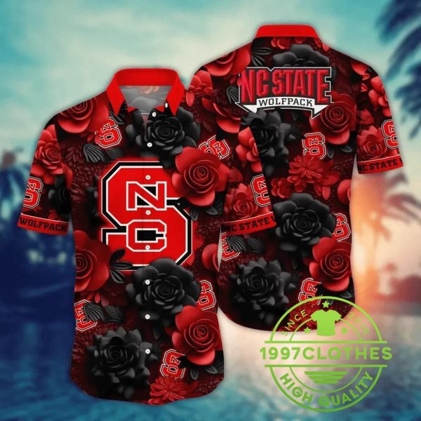 NC State Wolfpack NCAA Flower Aloha Hawaiian Shirt 4, NC State Wolfpack Hawaiian Shirt