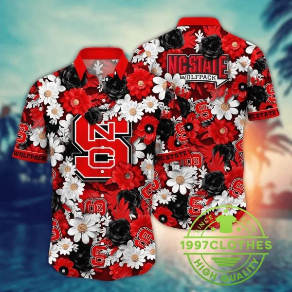 NC State Wolfpack NCAA Flower Aloha Hawaiian Shirt 5, NC State Wolfpack Hawaiian Shirt