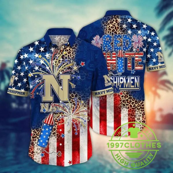 Navy Midshipmen NCAA Aloha Hawaiian Shirt, Navy Midshipmen Hawaiian Shirt