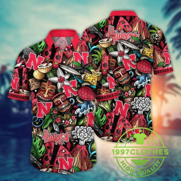 Nebraska Cornhuskers NCAA Flower Aloha Hawaiian Shirt 3, Nebraska Cornhuskers Hawaiian Shirt