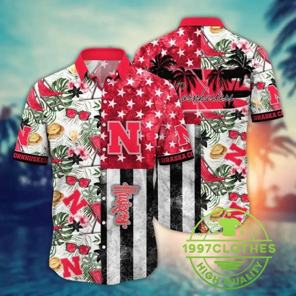 Nebraska Cornhuskers NCAA Flower Aloha Hawaiian Shirt 8, Nebraska Cornhuskers Hawaiian Shirt