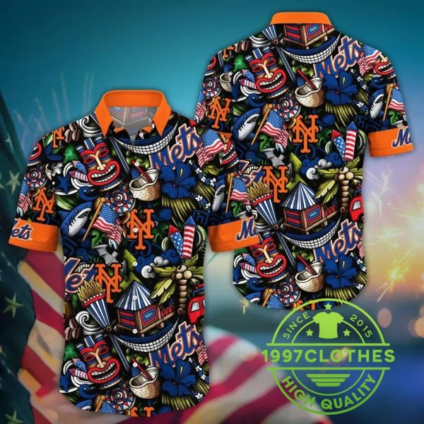 New York Mets MLB Flower Aloha Hawaiian Shirt 16, MLB Hawaiian Shirt