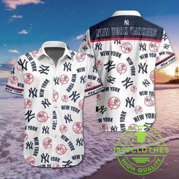 New York Yankees Hawaiian Shirt, MLB Hawaiian Shirt Gift For Fans, MLB Hawaiian Shirt