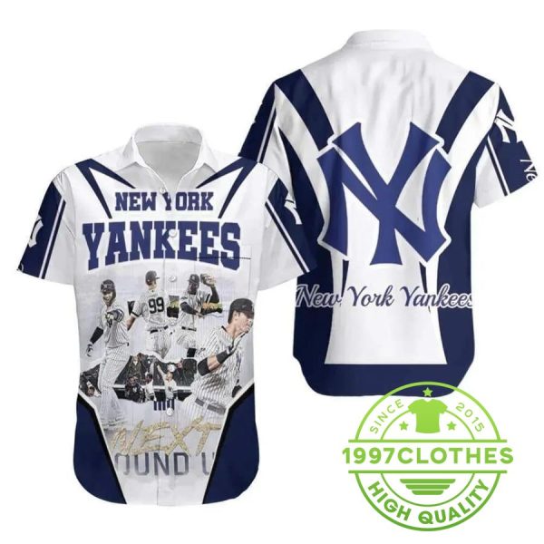 New York Yankees Hawaiian Shirt Next Round Up Gift For Sport Fans, MLB Hawaiian Shirt