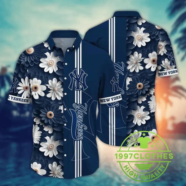 New York Yankees MLB Flower Aloha Hawaiian Shirt 10, MLB Hawaiian Shirt