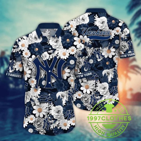 New York Yankees MLB Flower Aloha Hawaiian Shirt 13, MLB Hawaiian Shirt